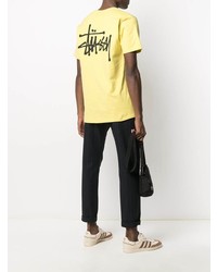 Мужская желтая футболка с круглым вырезом от Stussy