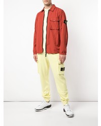 Мужская желтая футболка с круглым вырезом от Stone Island