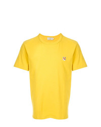 Мужская желтая футболка с круглым вырезом от MAISON KITSUNÉ