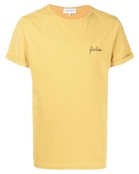 Мужская желтая футболка с круглым вырезом от Maison Labiche