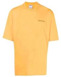 Мужская желтая футболка с круглым вырезом от Marcelo Burlon County of Milan