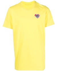 Мужская желтая футболка с круглым вырезом от Moncler