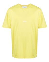 Мужская желтая футболка с круглым вырезом от MSGM