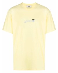 Мужская желтая футболка с круглым вырезом от MSGM