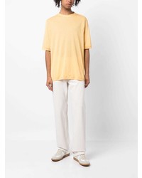 Мужская желтая футболка с круглым вырезом от Kiton
