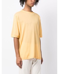 Мужская желтая футболка с круглым вырезом от Kiton