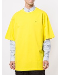 Мужская желтая футболка с круглым вырезом от Juun.J