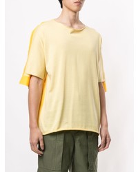 Мужская желтая футболка с круглым вырезом от Fumito Ganryu