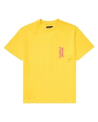 Мужская желтая футболка с круглым вырезом от purple brand