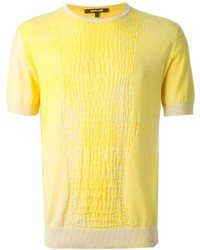 Мужская желтая футболка с круглым вырезом от Roberto Cavalli