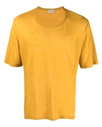 Мужская желтая футболка с круглым вырезом от Saint Laurent