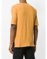 Мужская желтая футболка с круглым вырезом от Laneus