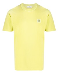 Мужская желтая футболка с круглым вырезом от Stone Island