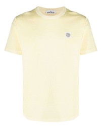 Мужская желтая футболка с круглым вырезом от Stone Island