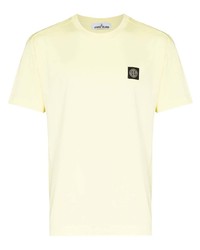 Мужская желтая футболка с круглым вырезом от Stone Island