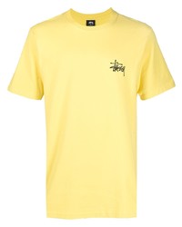 Мужская желтая футболка с круглым вырезом от Stussy