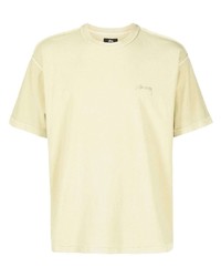 Мужская желтая футболка с круглым вырезом от Stussy