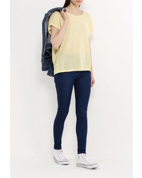 Женская желтая футболка с круглым вырезом от Vila