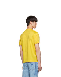 Мужская желтая футболка с круглым вырезом от Prada