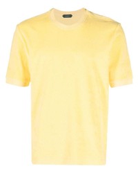 Мужская желтая футболка с круглым вырезом от Zanone
