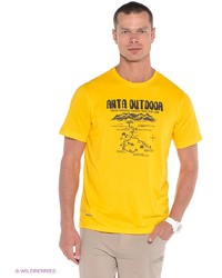 Мужская желтая футболка с принтом от Anta