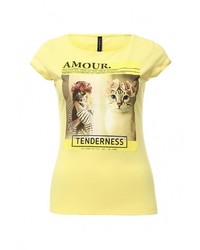 Женская желтая футболка с принтом от Concept Club