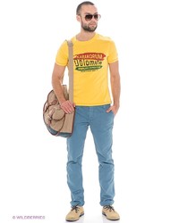 Мужская желтая футболка с принтом от Dolomite