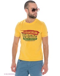 Мужская желтая футболка с принтом от Dolomite
