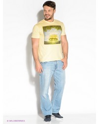 Мужская желтая футболка с принтом от F5