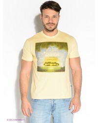 Мужская желтая футболка с принтом от F5