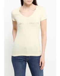 Женская желтая футболка от Calvin Klein Jeans