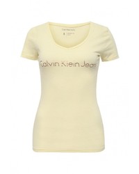 Женская желтая футболка от Calvin Klein Jeans
