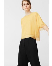 Женская желтая футболка от Mango
