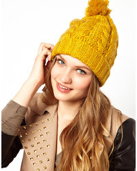 Женская желтая шапка от MinkPink