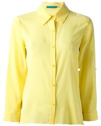 Желтая шелковая блуза на пуговицах от Alice + Olivia
