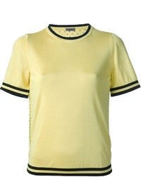 Желтая шелковая блуза с коротким рукавом от Ungaro
