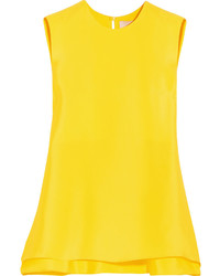Желтая шелковая блузка от Roksanda