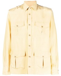 Мужская желтая шелковая рубашка с длинным рукавом от Giuliva Heritage
