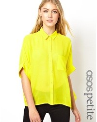 Желтая шифоновая блуза на пуговицах от Asos
