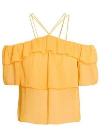 Желтая шифоновая блузка