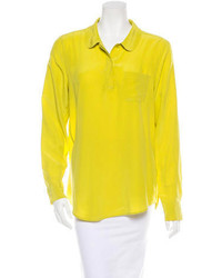 Желтая шифоновая классическая рубашка