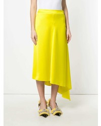 Желтая юбка-миди со складками от MSGM
