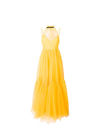 Желтое вечернее платье из фатина от N°21