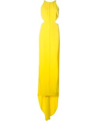 Желтое вечернее платье с вырезом от Stella McCartney