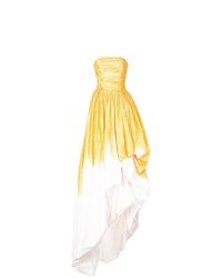 Желтое вечернее платье с принтом тай-дай от Oscar de la Renta