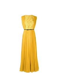 Желтое вечернее платье со складками от Giambattista Valli