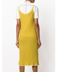 Желтое вязаное платье-комбинация от Marni