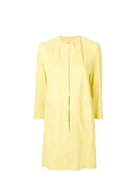 Женское желтое кожаное пальто от Drome