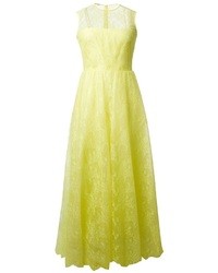 Желтое кружевное вечернее платье от Valentino