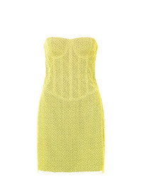 Желтое кружевное облегающее платье от Dvf Diane Von Furstenberg